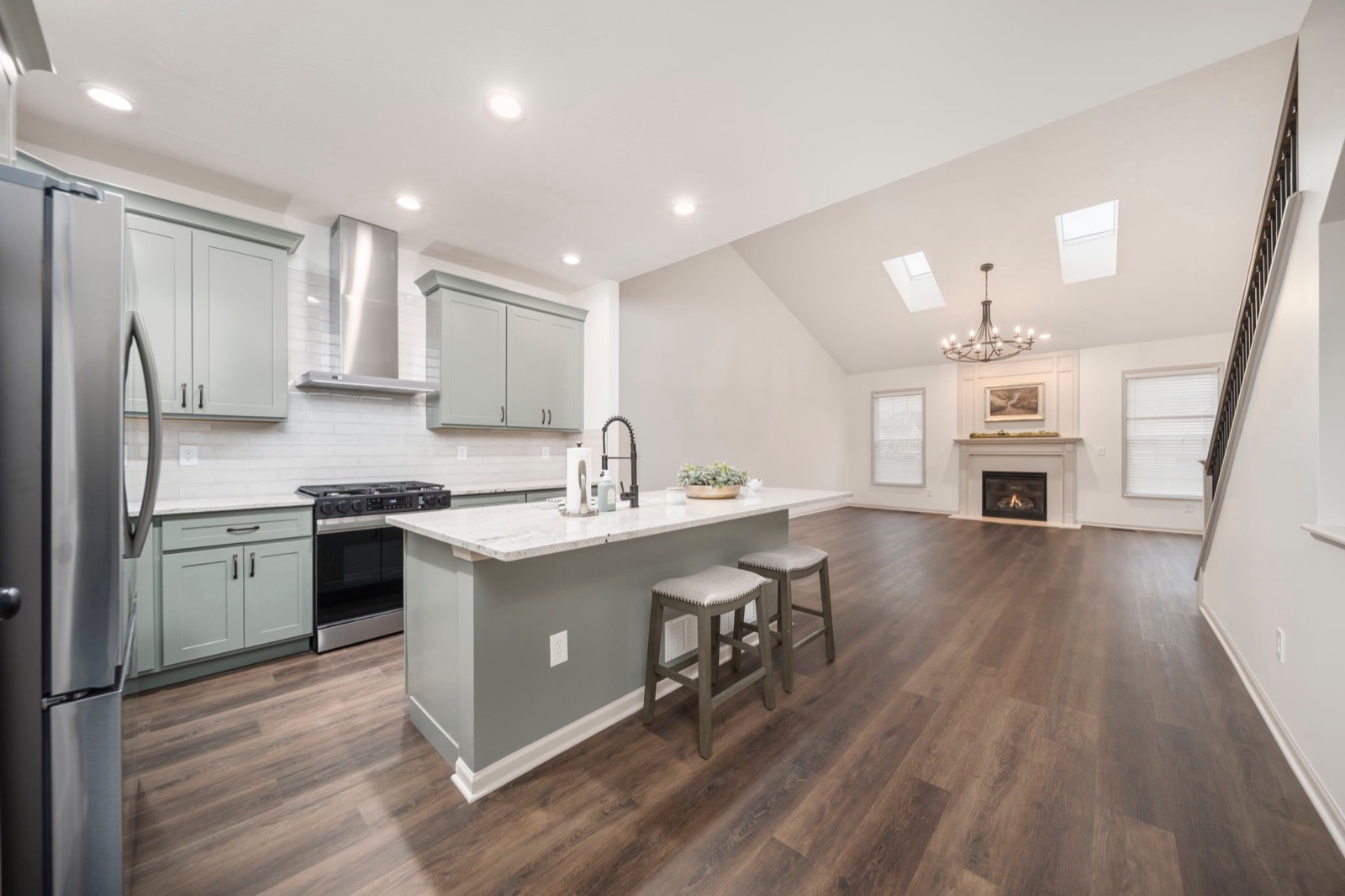 Sage Green Open-Plan Kitchen