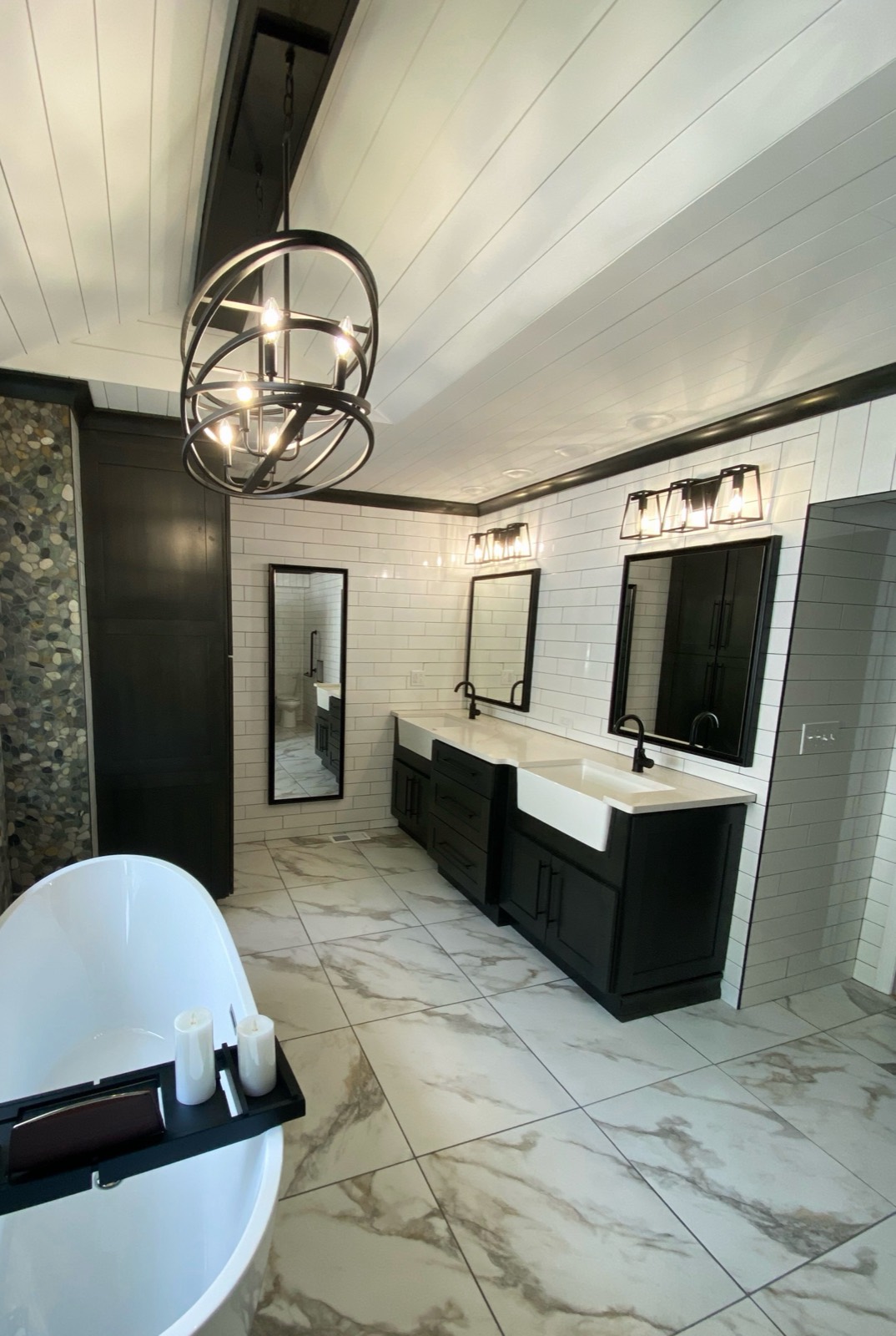 Dramatic Black Master Bath
