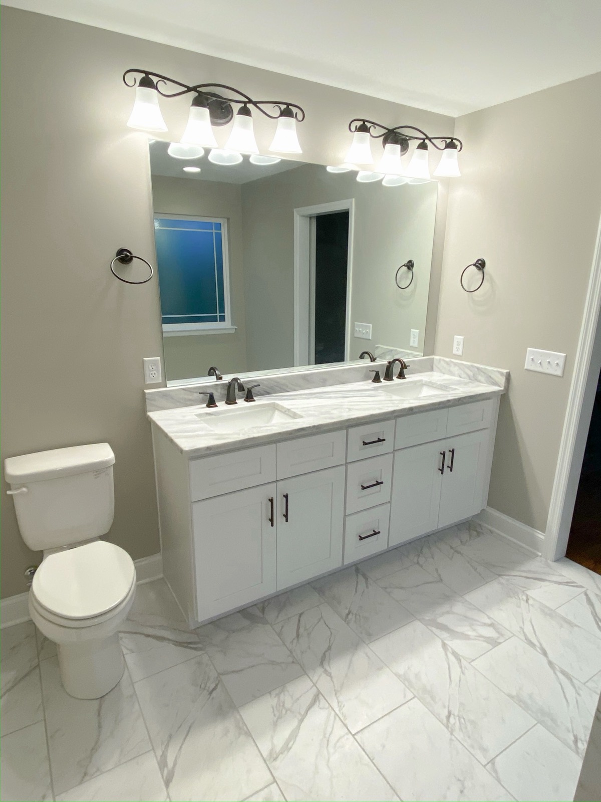 Navy Island with Pendant Lighting